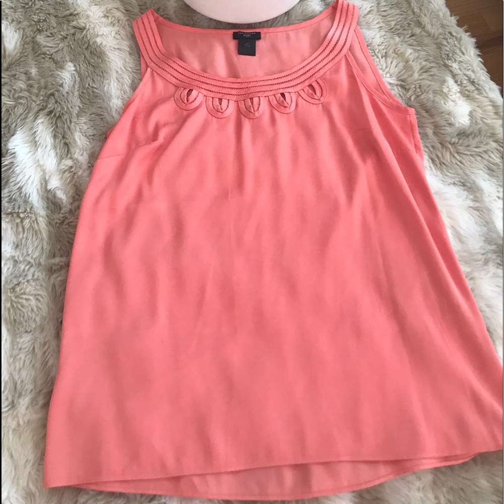 Ann Taylor Silk-like Peach Top